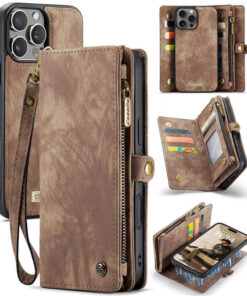 CaseMe iPhone 16 Pro Max Wallet Magnetic Case with Wrist Strap