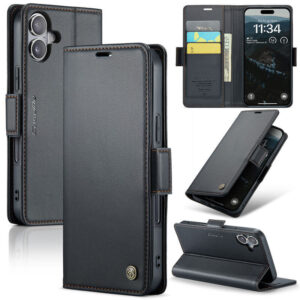CaseMe For iPhone 16 Plus Wallet RFID Blocking Magnetic Buckle Case