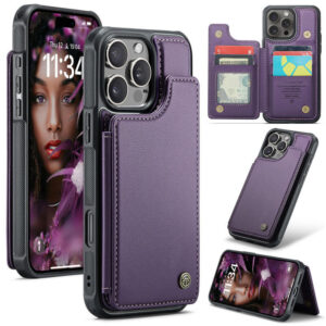 CaseMe iPhone 16 Pro Max RFID Blocking Card Holder Kickstand Case