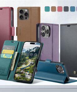 Alternative view of CaseMe For iPhone 16 Pro Max Wallet RFID Blocking Magnetic Buckle Case