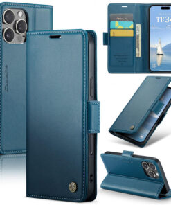 CaseMe For iPhone 16 Pro Max Wallet RFID Blocking Magnetic Buckle Case