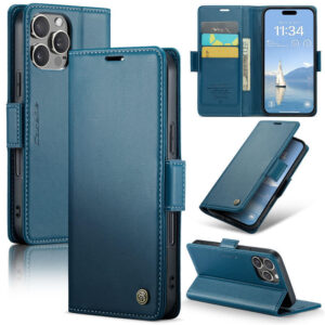 CaseMe For iPhone 16 Pro Max Wallet RFID Blocking Magnetic Buckle Case