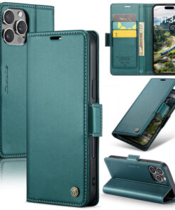 CaseMe For iPhone 16 Pro Wallet RFID Blocking Magnetic Buckle Case