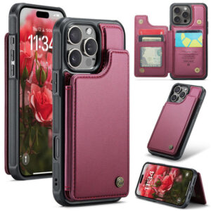 CaseMe iPhone 16 Pro RFID Blocking Card Holder Kickstand Case