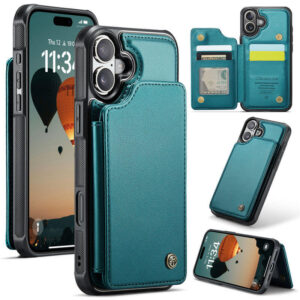CaseMe iPhone 16 RFID Blocking Card Holder Kickstand Case