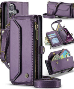 CaseMe iPhone 16 RFID Wallet Crossbody Case with Wireless Charging