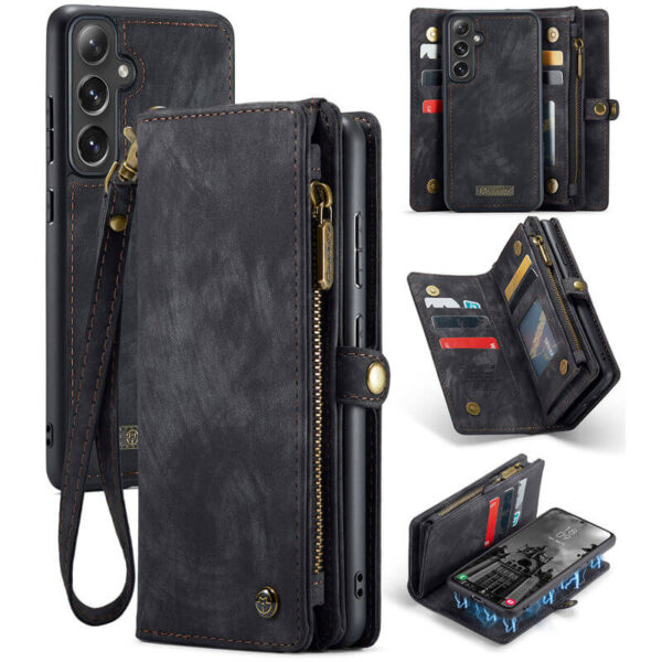 CaseMe Samsung Galaxy S24 FE Wallet Magnetic Case with Wrist Strap