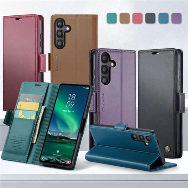 Alternative view of CaseMe For Samsung Galaxy S24 FE Wallet RFID Blocking Magnetic Buckle Case