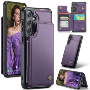 CaseMe Samsung Galaxy S24 FE RFID Blocking Card Holder Kickstand Case