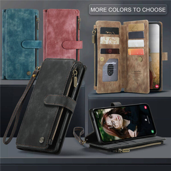 Alternative view of CaseMe For Samsung Galaxy S24 FE Wallet Kickstand Case with Wrist Strap