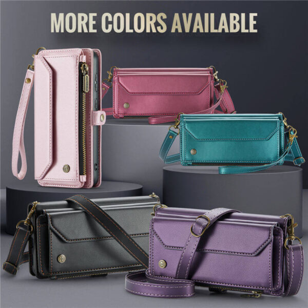 Alternative view of CaseMe Samsung Galaxy S24 FE RFID Wallet Crossbody Case with Wireless Charging