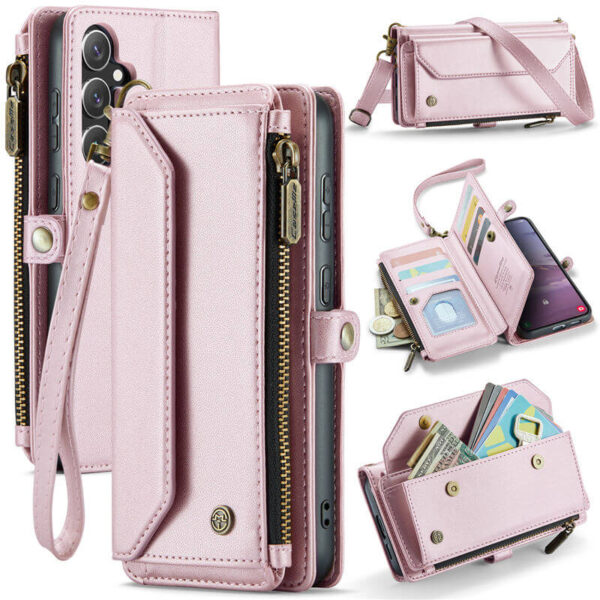 CaseMe Samsung Galaxy S24 FE RFID Wallet Crossbody Case with Wireless Charging