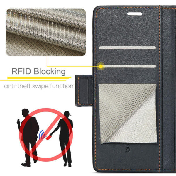 CaseMe Xiaomi Redmi 14C Wallet RFID Blocking Magnetic Buckle Case - Image 5
