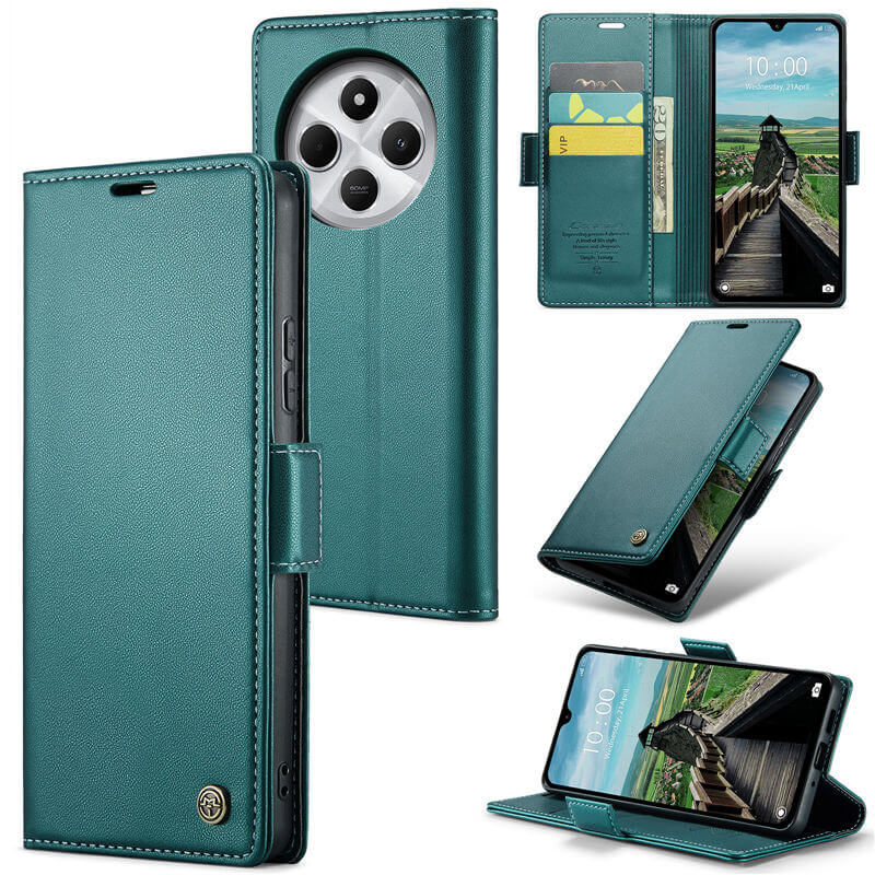 CaseMe Xiaomi Redmi 14C Wallet RFID Blocking Magnetic Buckle Case