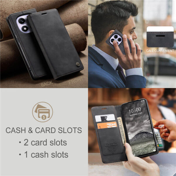 CaseMe Xiaomi Redmi Note 14 Pro 4G Wallet Suede Leather Case - Image 7