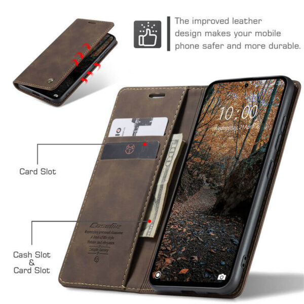 CaseMe Xiaomi Redmi Note 14 Pro 4G Wallet Suede Leather Case - Image 5