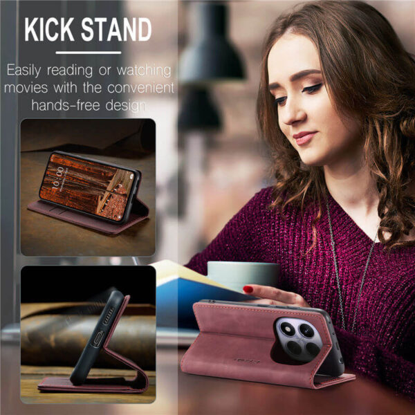 CaseMe Xiaomi Redmi Note 14 Pro 4G Wallet Suede Leather Case - Image 6
