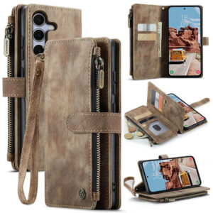 CaseMe Samsung Galaxy S25 Wallet kickstand Case with Wrist Strap
