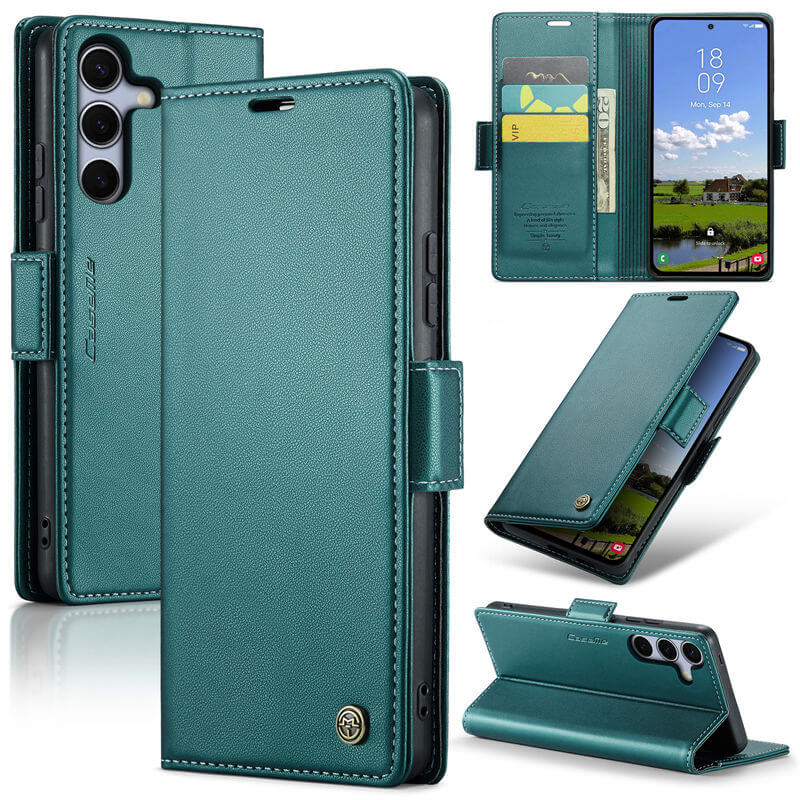 CaseMe Samsung Galaxy S25 Wallet RFID Blocking Magnetic Buckle Case
