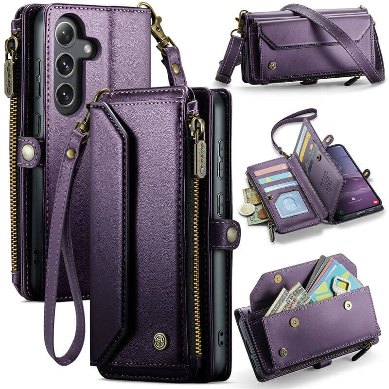 CaseMe Samsung Galaxy S25 Plus Wallet Crossbody Case with RFID Blocking Support Wireless Charging