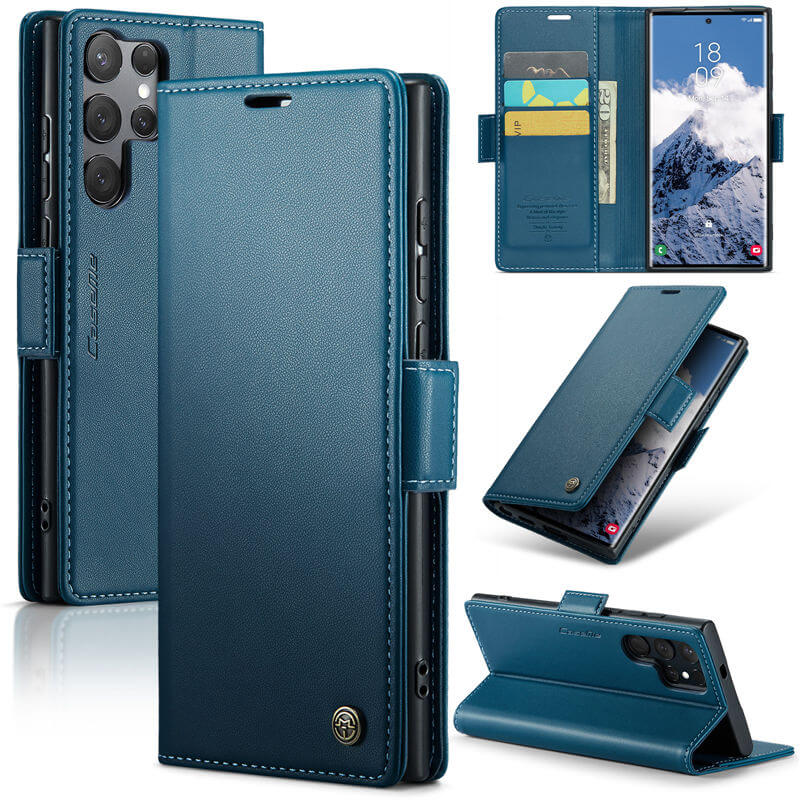 CaseMe Samsung Galaxy S25 Ultra Wallet RFID Blocking Magnetic Buckle Case