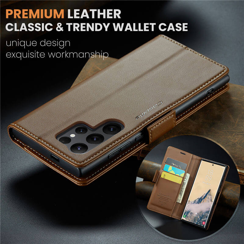 CaseMe Samsung Galaxy S25 Ultra Wallet RFID Blocking Magnetic Buckle Case - Image 9