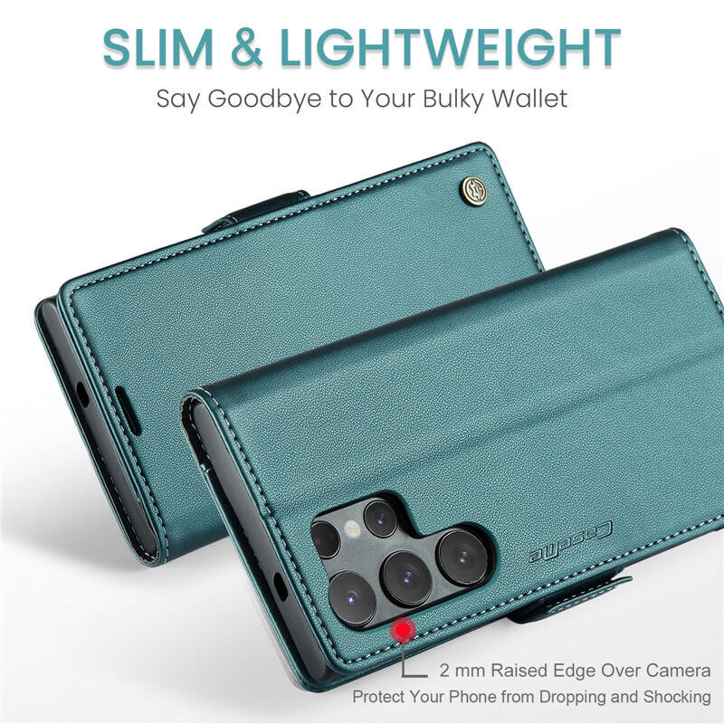 CaseMe Samsung Galaxy S25 Ultra Wallet RFID Blocking Magnetic Buckle Case
