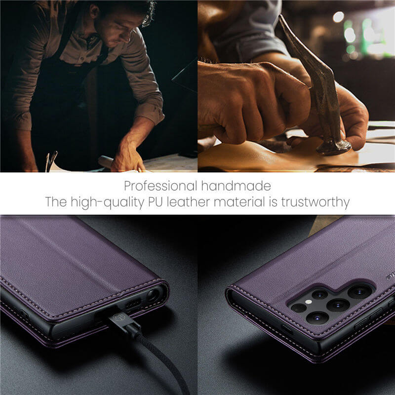 CaseMe Samsung Galaxy S25 Ultra Wallet RFID Blocking Magnetic Buckle Case - Image 11
