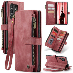 CaseMe Samsung Galaxy S25 Ultra Wallet kickstand Case with Wrist Strap