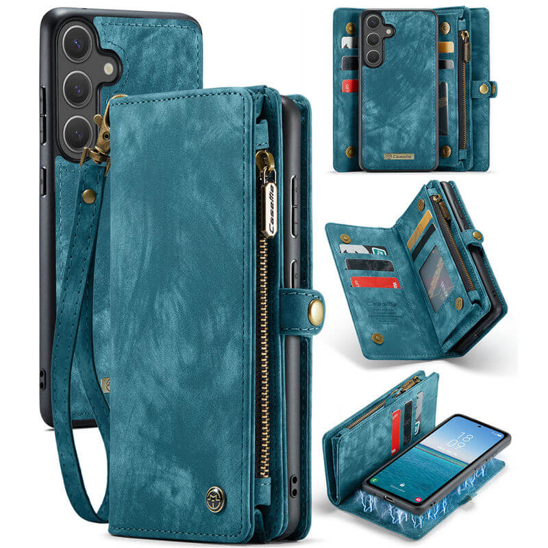 CaseMe Samsung Galaxy S25 Wallet Case with Wrist Strap