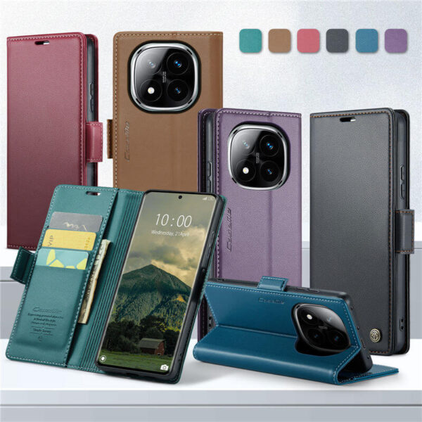 Alternative view of CaseMe Xiaomi Redmi Note 14 Pro 4G Wallet RFID Blocking Magnetic Buckle Case