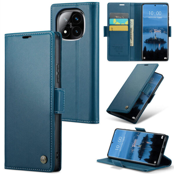 CaseMe Xiaomi Redmi Note 14 Pro 4G Wallet RFID Blocking Magnetic Buckle Case