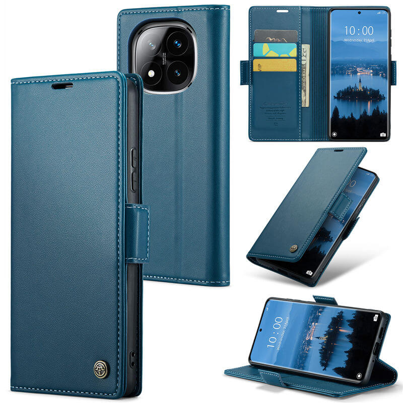 CaseMe Xiaomi Redmi Note 14 Pro 4G Wallet RFID Blocking Magnetic Buckle Case