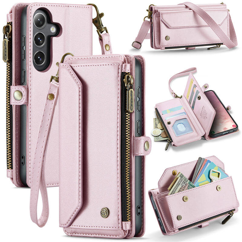 CaseMe Samsung Galaxy S25 Wallet Crossbody Case with RFID Blocking Support Wireless Charging