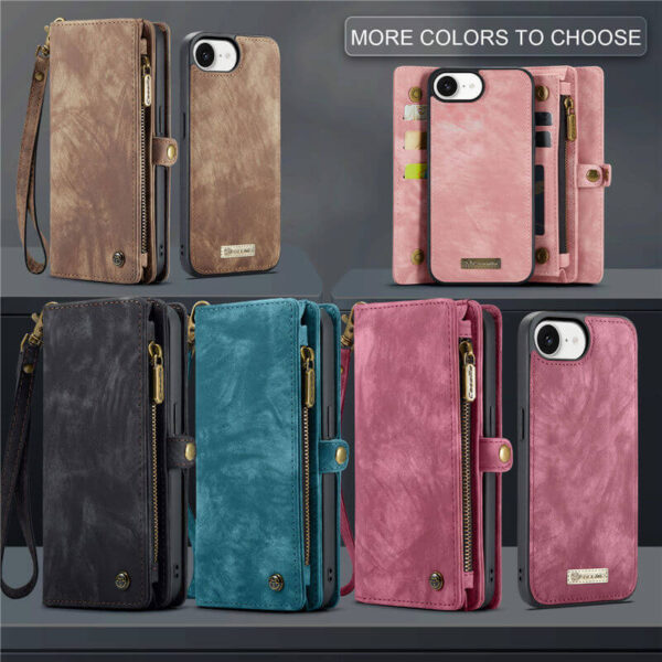 Alternative view of CaseMe iPhone 17e Wallet Magnetic Case with Wrist Strap