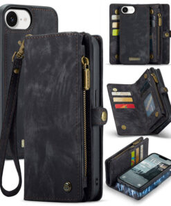 CaseMe iPhone 16e Wallet Magnetic Case with Wrist Strap