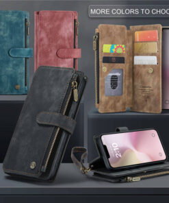 Alternative view of CaseMe For iPhone 16e Wallet Kickstand Case with Wrist Strap