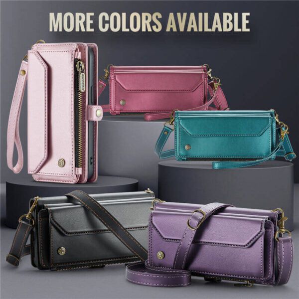 Alternative view of CaseMe iPhone 17e RFID Wallet Crossbody Case with Wireless Charging