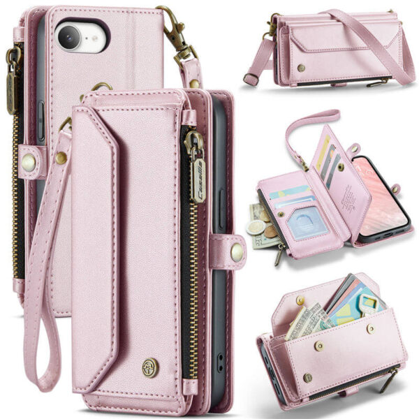 CaseMe iPhone 17e RFID Wallet Crossbody Case with Wireless Charging