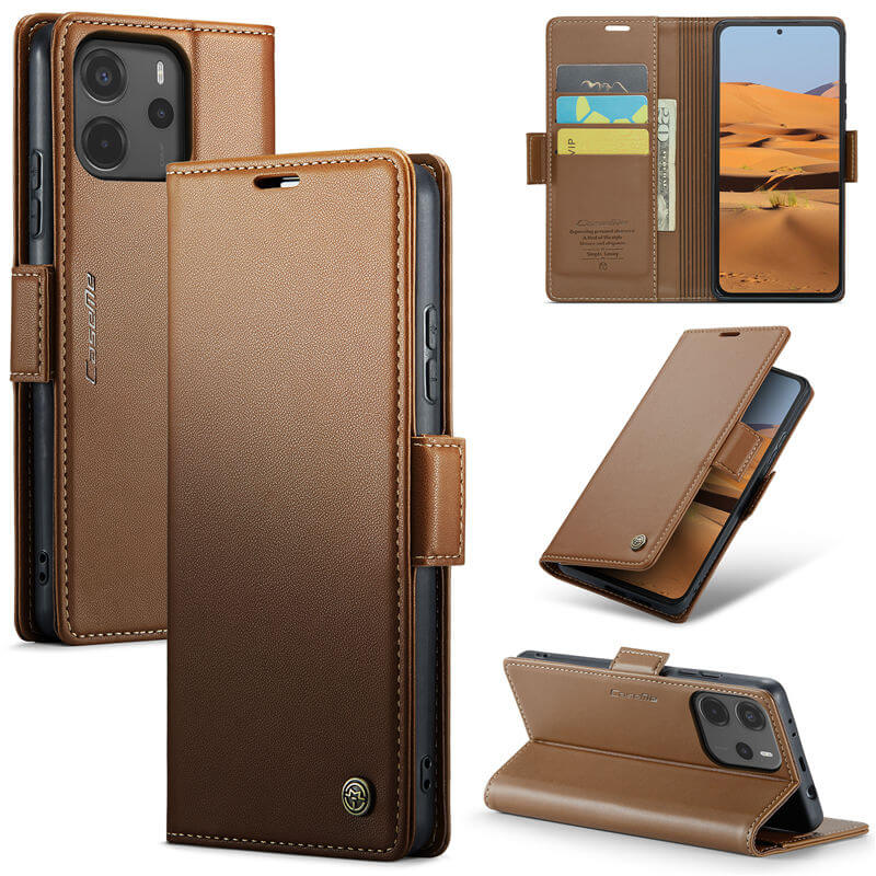 CaseMe Xiaomi Redmi Note 14 4G Wallet RFID Blocking Magnetic Buckle Case