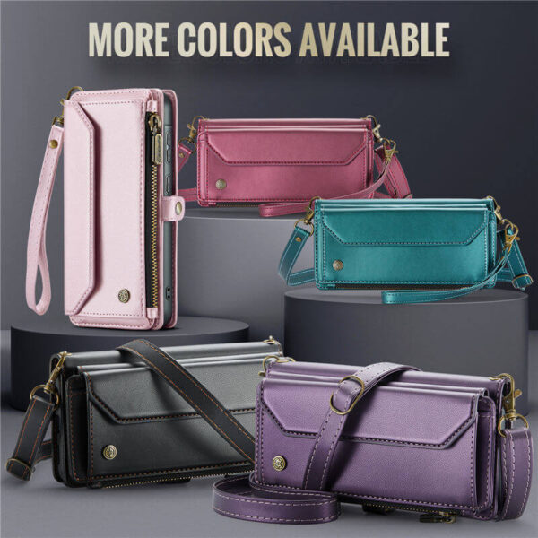 Alternative view of CaseMe Crossbody For Samsung Galaxy A56 5G Wallet Kickstand Case with RFID Blocking 10 card slots Zipper Purse