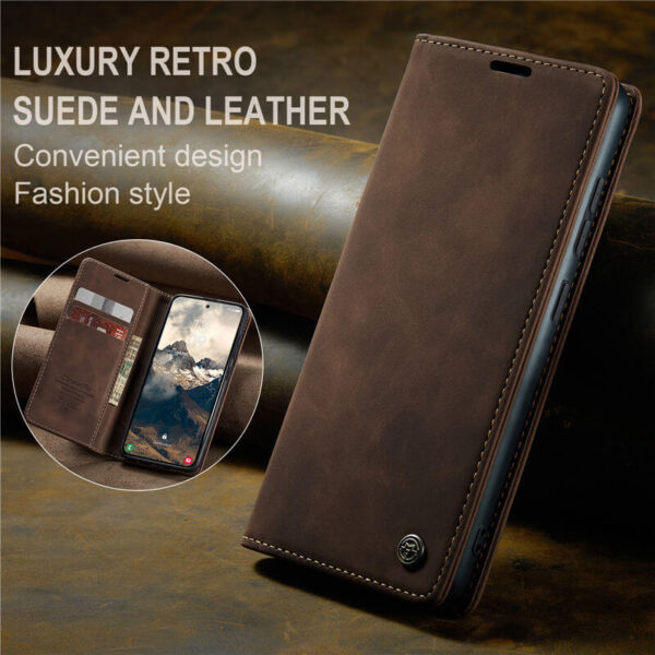 CaseMe Samsung Galaxy S25 Edge Wallet Suede Leather Case - Image 3