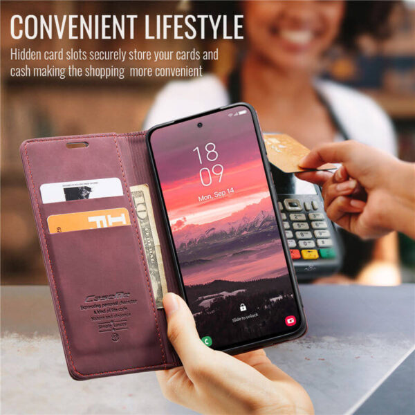 CaseMe Samsung Galaxy S25 Edge Wallet Suede Leather Case - Image 9