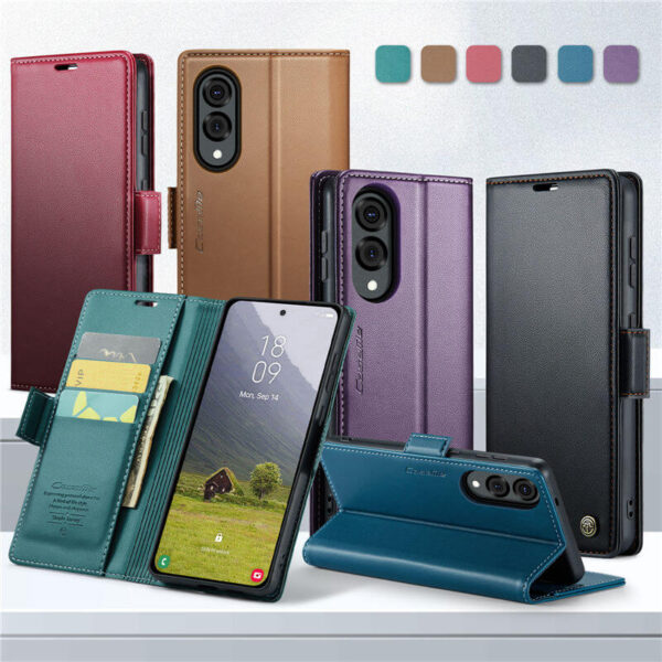 Alternative view of CaseMe Samsung Galaxy S25 Edge Wallet RFID Blocking Magnetic Buckle Case
