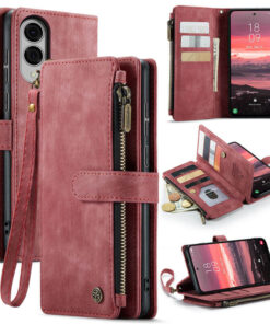 CaseMe Samsung Galaxy S25 Edge Wallet kickstand Case with Wrist Strap