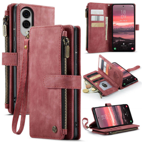 CaseMe Samsung Galaxy S25 Edge Wallet kickstand Case with Wrist Strap