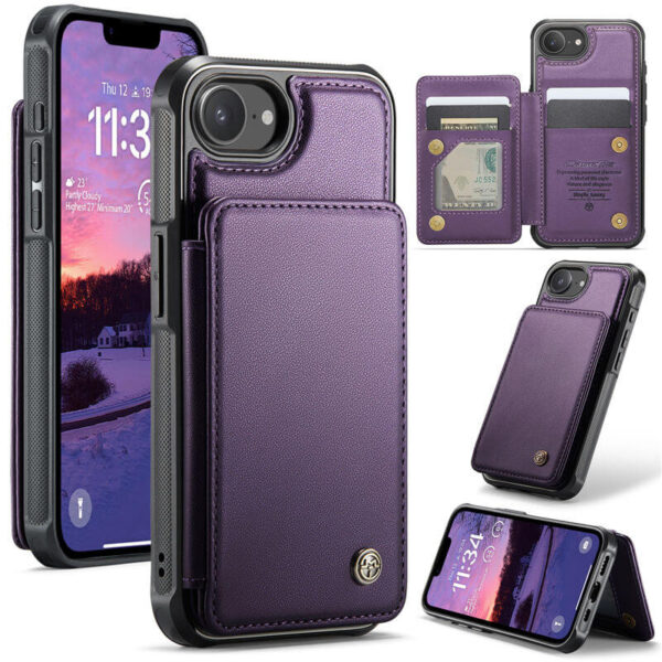CaseMe iPhone 17e RFID Blocking Card Holder Kickstand Case
