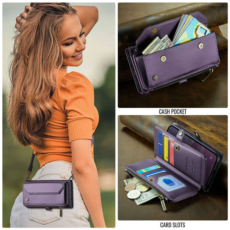CaseMe iPhone 16e Wallet Crossbody Case