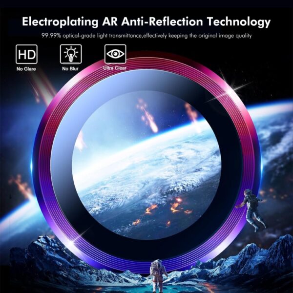 Alternative view of ENKAY Hat-Prince AR 9H Rear Lens Aluminium Alloy Tempered Glass Film, For iPhone 16 / 16 Plus