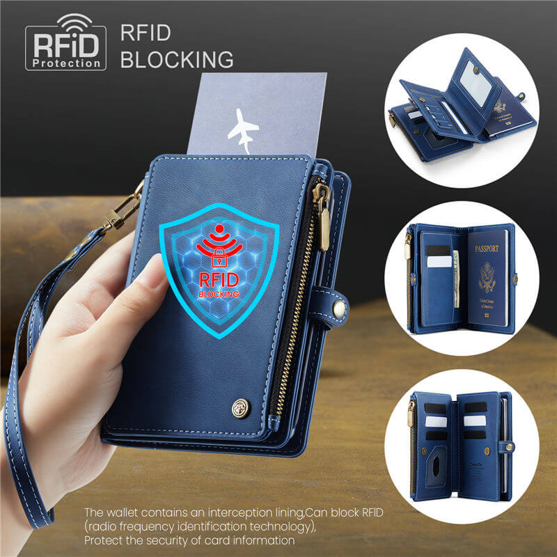 CaseMe RFID Blocking Passport Holder – Secure Travel Organizer with 11 Card Slots & Lanyard - Image 5
